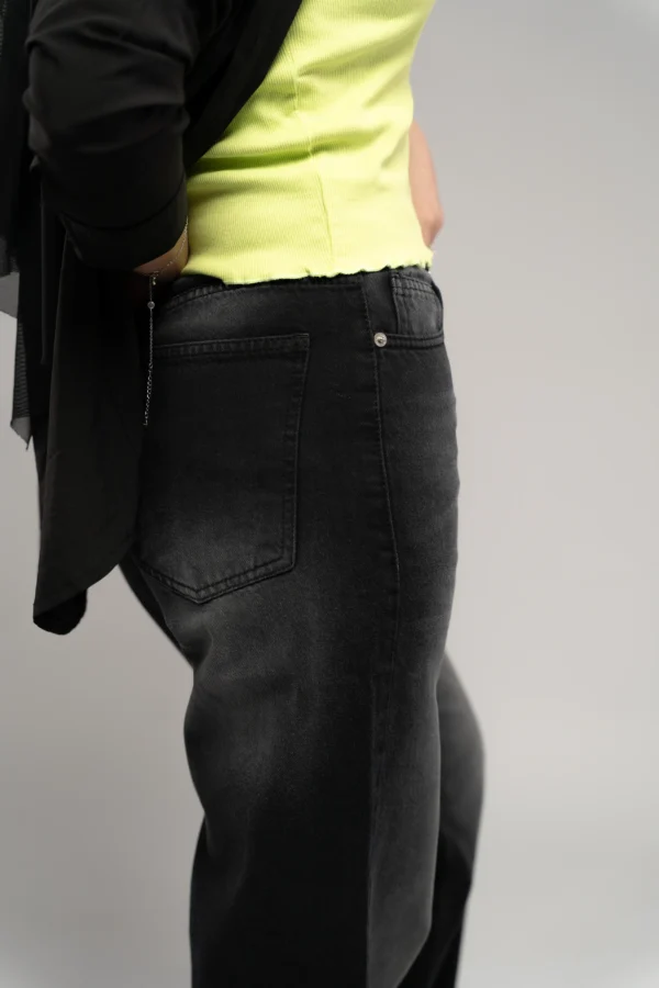 Comfort wide Leg high west Washed black gray - Image 2