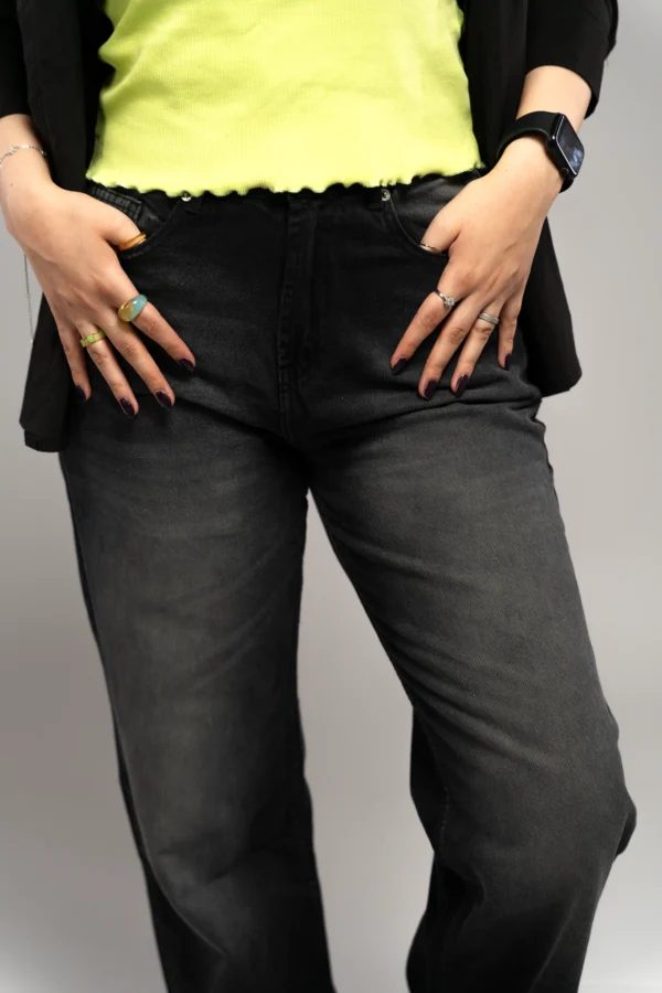 Comfort wide Leg high west Washed black gray - Image 3