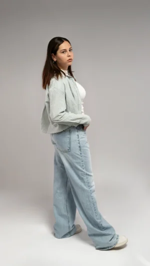 Comfort wide Leg high west blue ice