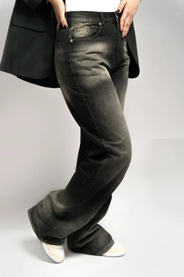 Comfort wide Leg high west Black dirty beige - Image 3