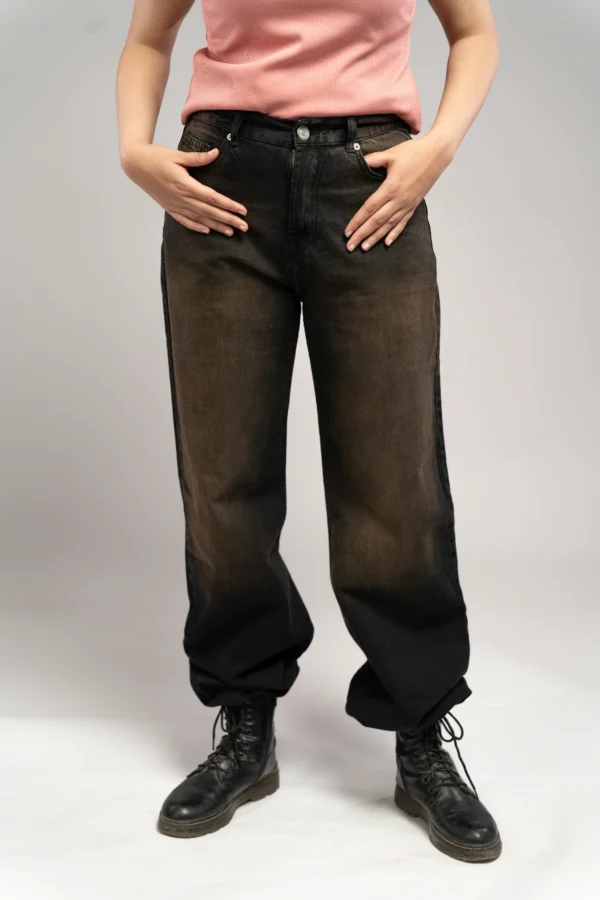 Comfort wide Leg high west black dirty oxhedas