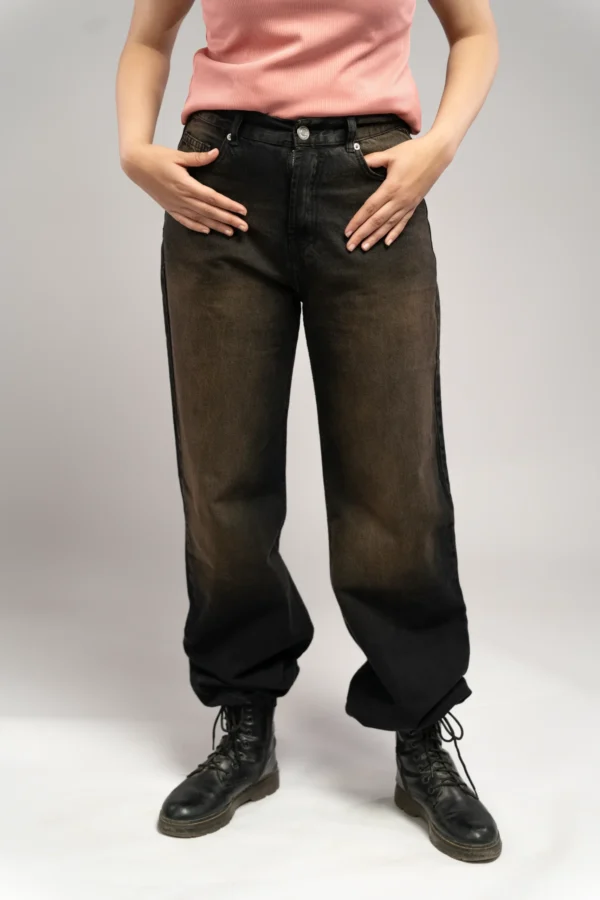 Comfort wide Leg high west black dirty oxhedas