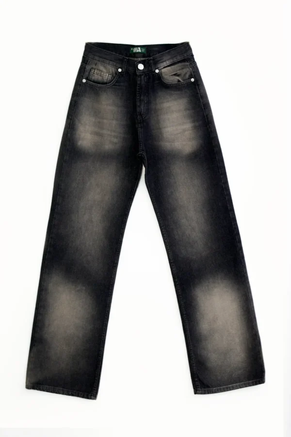 Comfort wide Leg high west Black dirty beige - Image 5