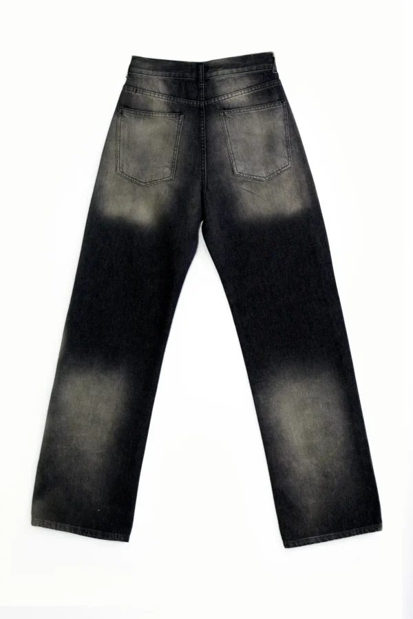 Comfort wide Leg high west Black dirty beige - Image 5